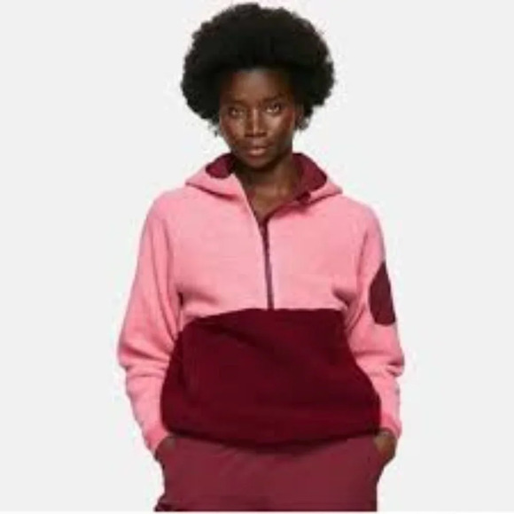 Outdoor Voices Pink Wool  Blend MegaFleece Half-Zip Hoodie S - Picture 1 of 12